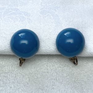 Vtg 60's Marvella Teal Green Blue Cute Button Scr… - image 1